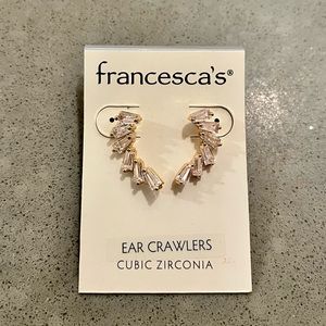 NWT Francesca’s Ada Baguette Ear Crawler Earrings
